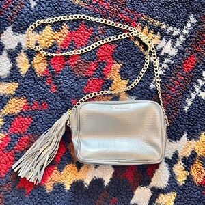 Victoria's Secret Metallic Crossbody Bag with Tassel